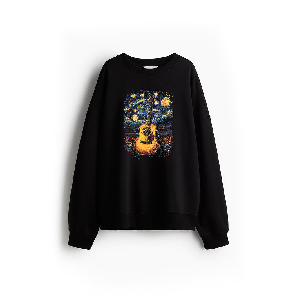 Starry Night Inspired Acoustic Guitar Sweatshirt