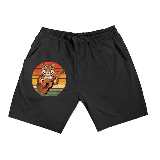 Tiger Playing Guitar Vintage Guitar Retro Rock Guitarist Shorts