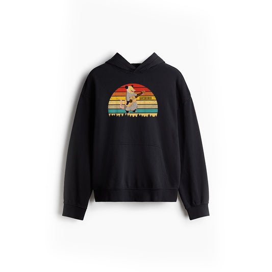 Vintage Retro Opossum Playing Guitar Guitarist Lover Hoodie
