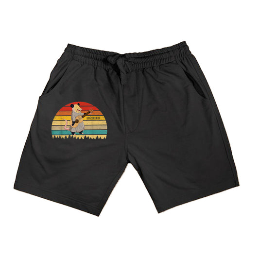 Vintage Retro Opossum Playing Guitar Guitarist Lover Shorts