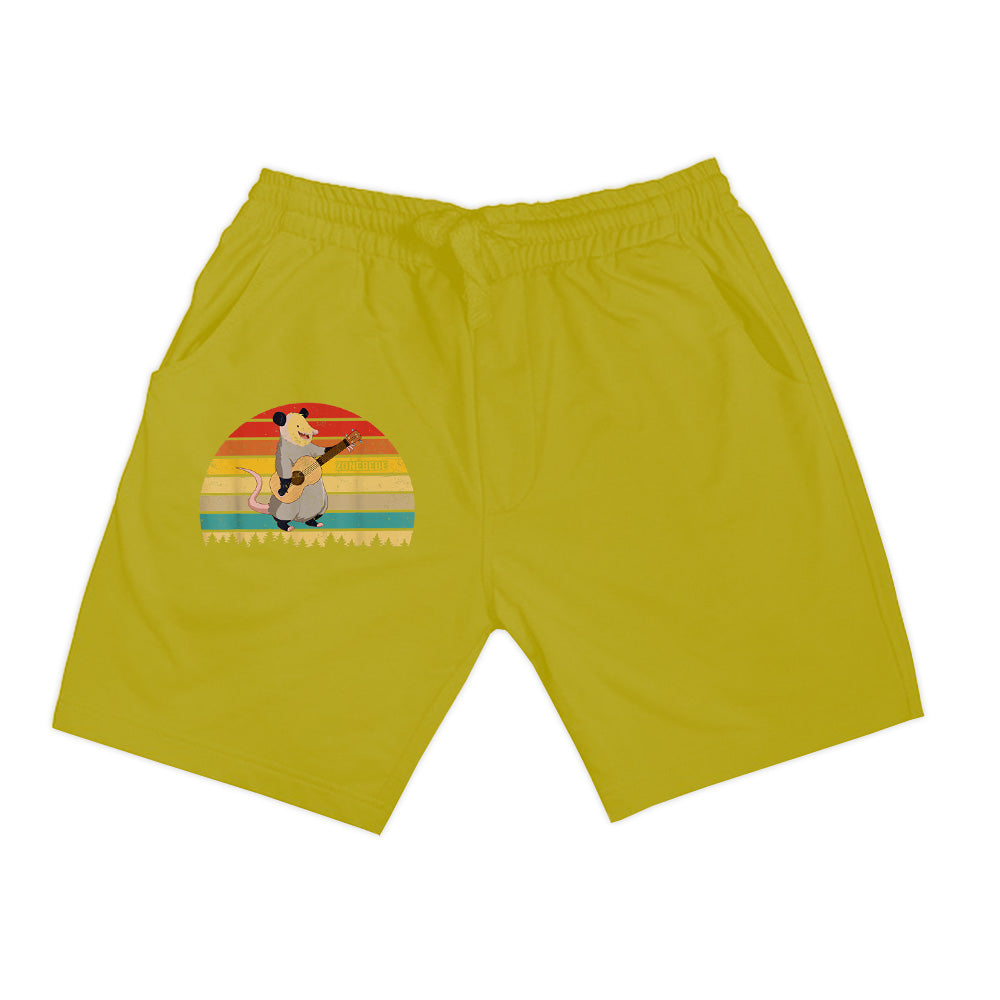 Vintage Retro Opossum Playing Guitar Guitarist Lover Shorts